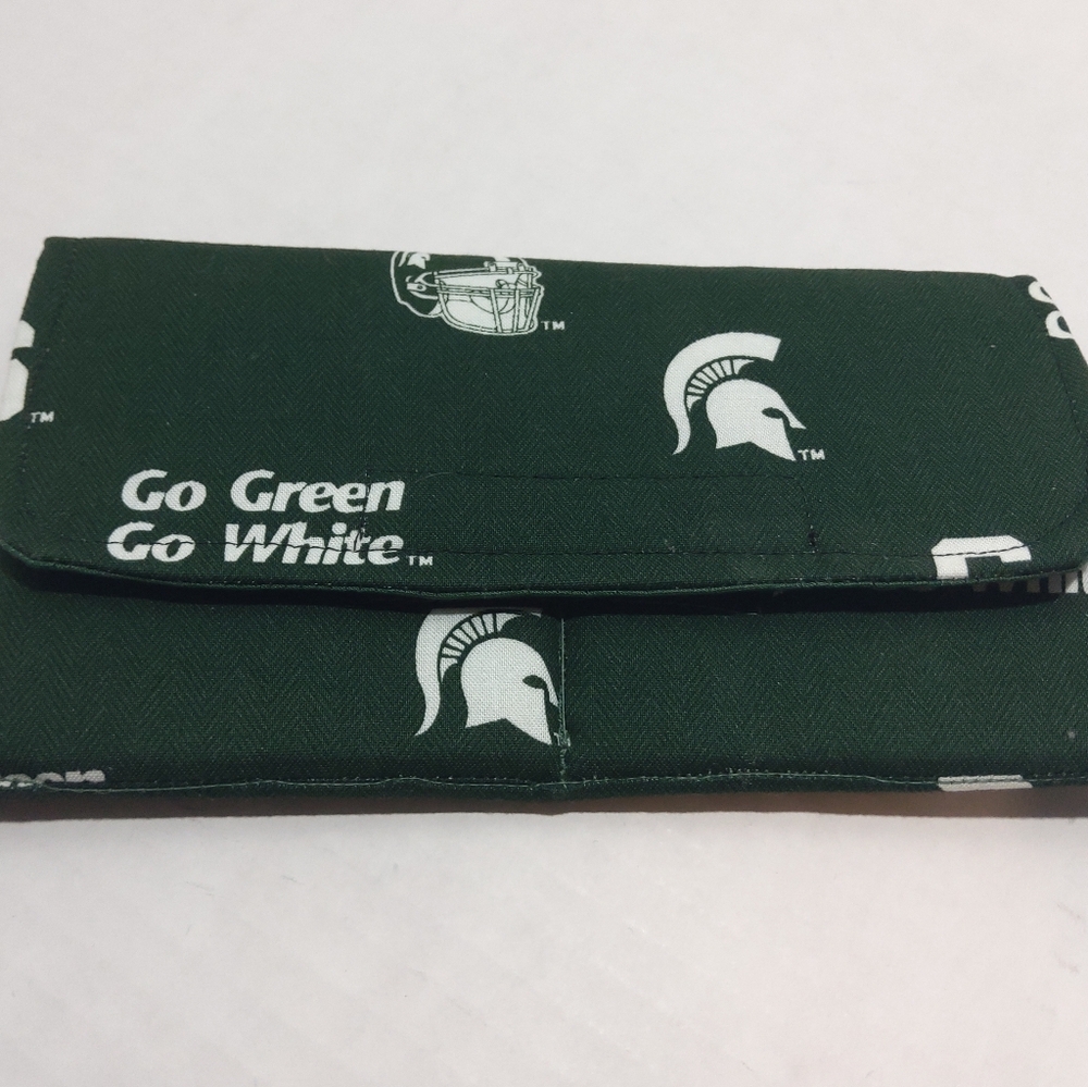 Michigan State fabric wallet